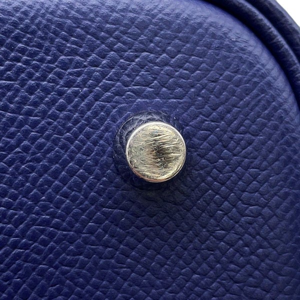 エルメス ハンドバッグ ピコタンロックMM トレサージュ ブルーアンクル/ブリック/ブラック/シルバー金具 エプソン D刻印