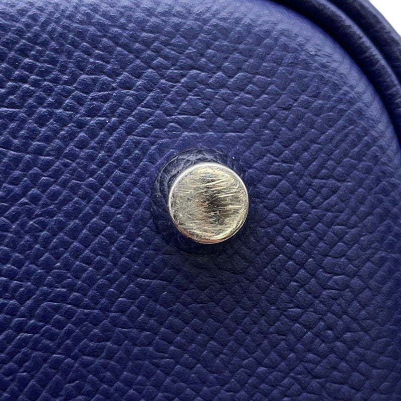 エルメス ハンドバッグ ピコタンロックMM トレサージュ ブルーアンクル/ブリック/ブラック/シルバー金具 エプソン D刻印