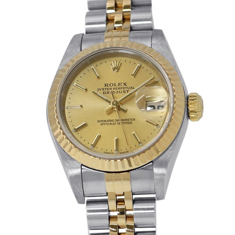 ロレックス デイトジャスト SS/K18YGイエローゴールド K番 79173 ROLEX 腕時計 シャンパン文字盤