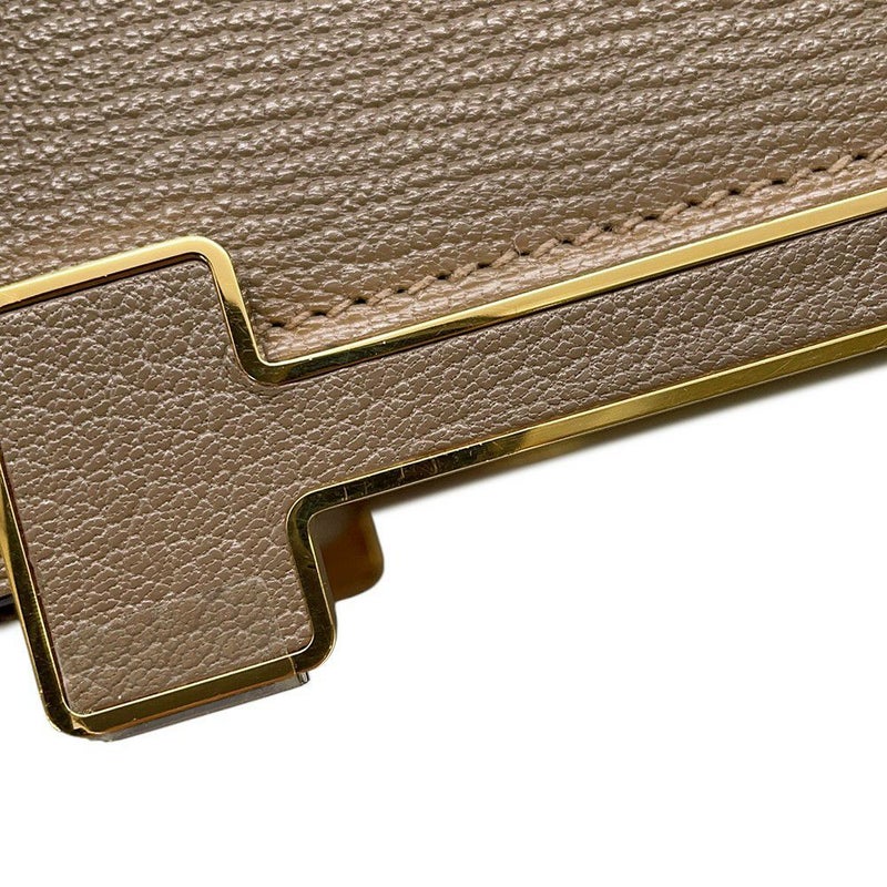 エルメス ショルダーバッグ ゲタ エトゥープ/ゴールド金具 シェブルミゾル B刻印 HERMES バッグ