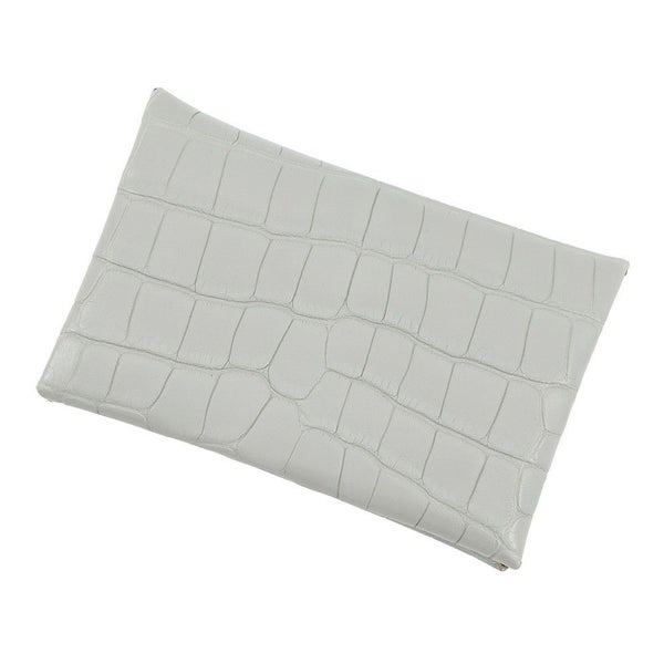 エルメス カードケース カルヴィ パールグレー アリゲーターマット B刻印 HERMES 名刺入れ