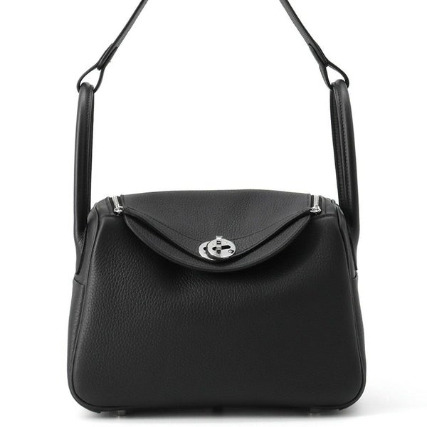 エルメス ハンドバッグ リンディ26  ブラック/シルバー金具 トリヨンクレマンス K刻印 2wayショルダー 黒