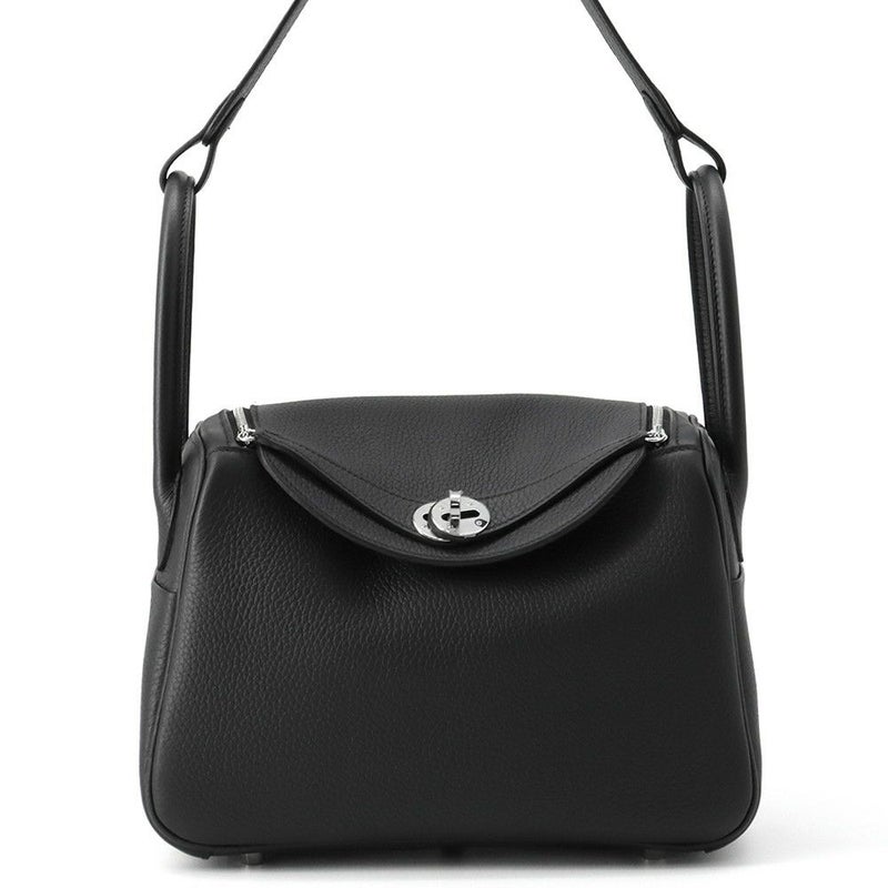 エルメス ハンドバッグ リンディ26  ブラック/シルバー金具 トリヨンクレマンス K刻印 2wayショルダー 黒