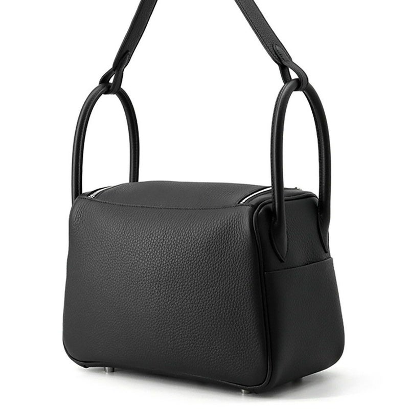 エルメス ハンドバッグ リンディ26  ブラック/シルバー金具 トリヨンクレマンス K刻印 2wayショルダー 黒