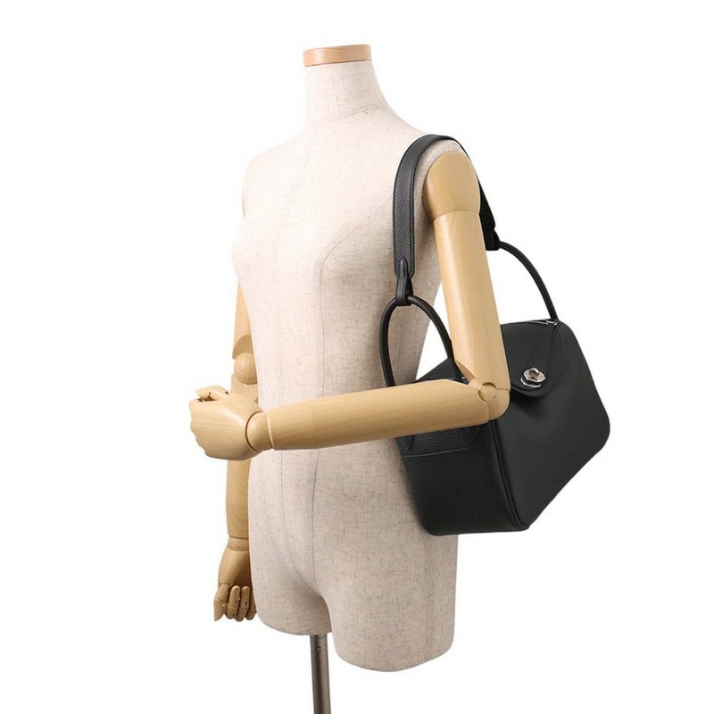 エルメス ハンドバッグ リンディ26  ブラック/シルバー金具 トリヨンクレマンス K刻印 2wayショルダー 黒