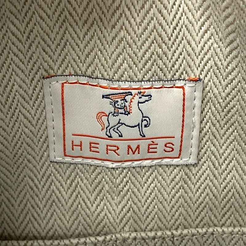 エルメス ポーチ ブリッド・ア・ブラックGM カブリオル グリスペール/シルバー金具 キャンバス HERMES