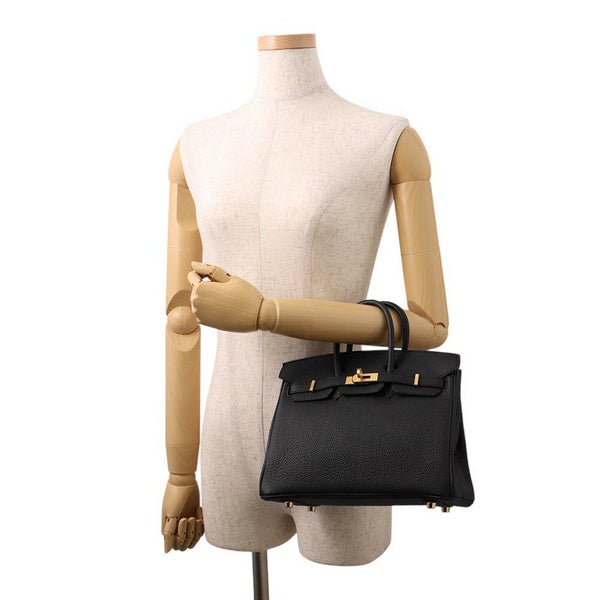 エルメス バーキン25 ブラック/マットゴールド金具 トゴ K刻印 HERMES Birkin ハンドバッグ 黒