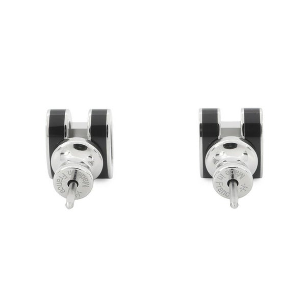 エルメス ピアス ミニ・ポップアッシュ ブラック/シルバー金具 Hモチーフ HERMES Pop H ポップH 黒