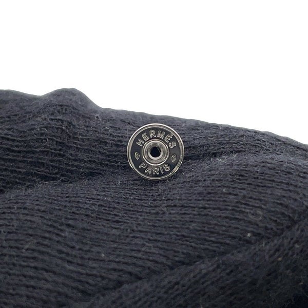 エルメス ピアス ミニ・ポップアッシュ ブラック/シルバー金具 Hモチーフ HERMES Pop H ポップH 黒