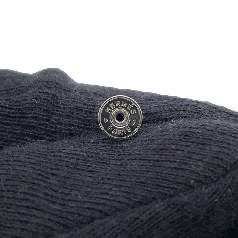 エルメス ピアス ミニ・ポップアッシュ ブラック/シルバー金具 Hモチーフ HERMES Pop H ポップH 黒