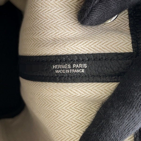 エルメス トートバッグ ガーデンパーティTPM ブラック/シルバー金具 ネゴンダ K刻印 黒