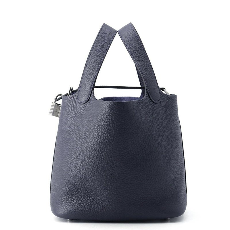 エルメス ハンドバッグ ピコタンロックPM ブルーニュイ/シルバー金具 トリヨンクレマンス K刻印