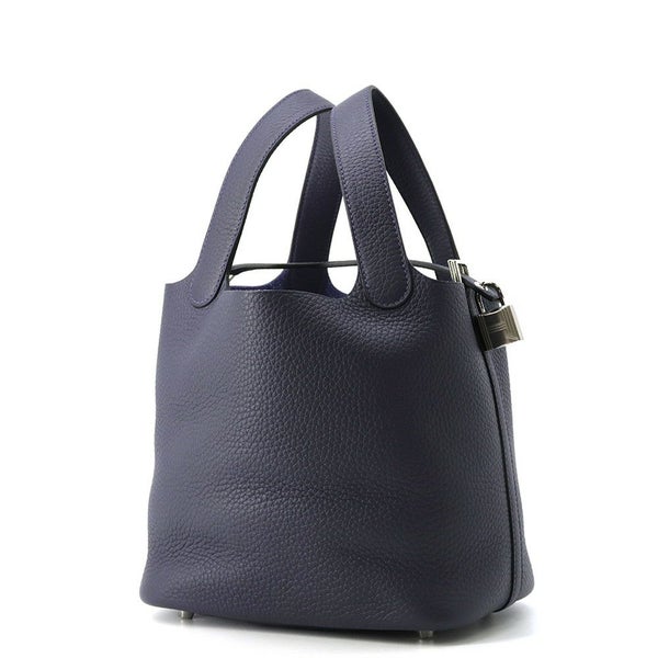 エルメス ハンドバッグ ピコタンロックPM ブルーニュイ/シルバー金具 トリヨンクレマンス K刻印