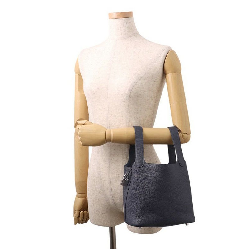 エルメス ハンドバッグ ピコタンロックPM ブルーニュイ/シルバー金具 トリヨンクレマンス K刻印