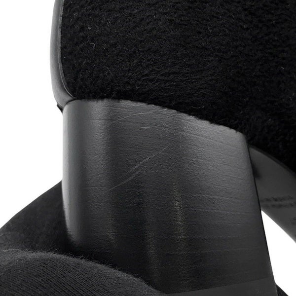 エルメス ショートブーツ ジェナ60 ニットシュニ―ル/カーフレザー レディースサイズ37 HERMES 靴 黒