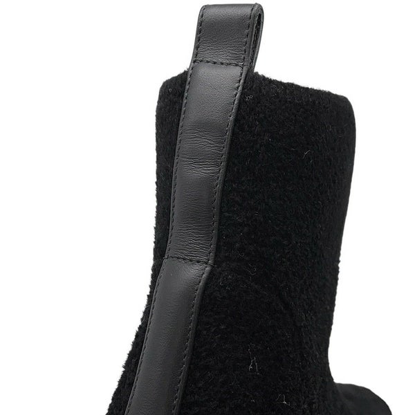 エルメス ショートブーツ ジェナ60 ニットシュニ―ル/カーフレザー レディースサイズ37 HERMES 靴 黒