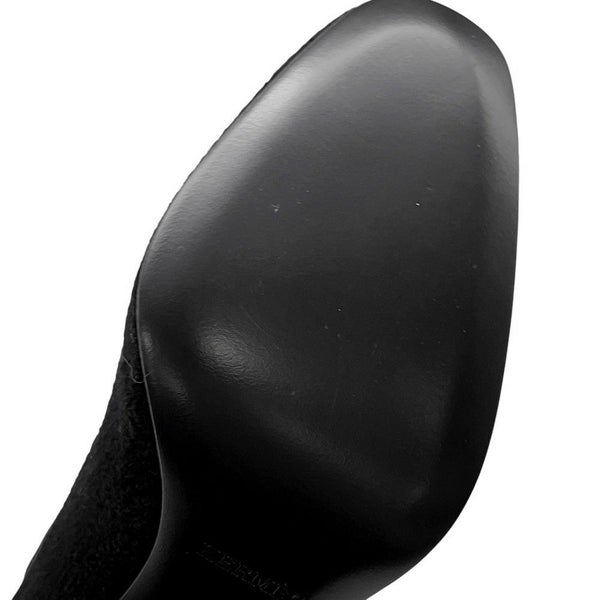 エルメス ショートブーツ ジェナ60 ニットシュニ―ル/カーフレザー レディースサイズ37 HERMES 靴 黒