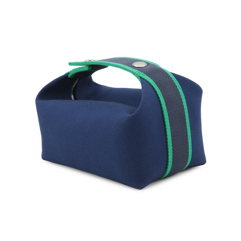 エルメス ポーチ ブリッド・ア・ブラックPM マリン/シルバー金具 キャンバス HERMES 小物入れ