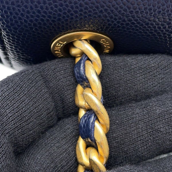 シャネル チェーンショルダーバッグ マトラッセ ココマーク キャビアスキン AS1977 CHANEL