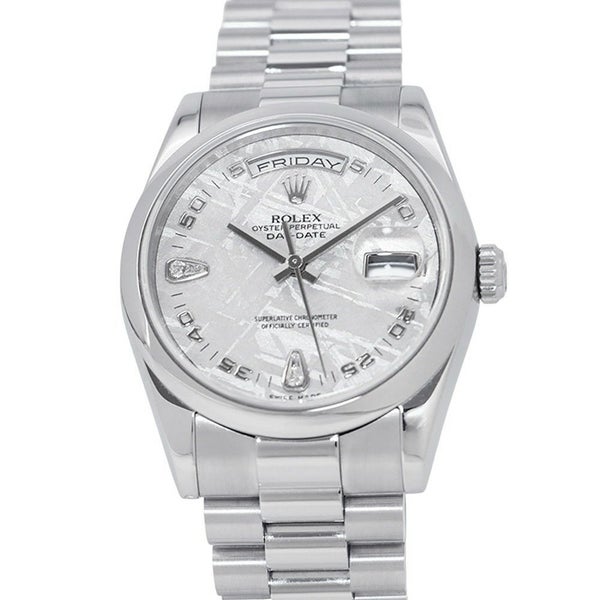 ロレックス デイデイト M番 PT950 118206 2BR ROLEX 腕時計 ウォッチ メテオライト文字盤 2Pダイヤ