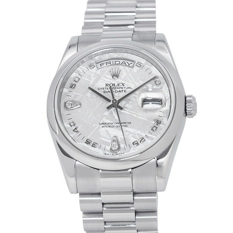 ロレックス デイデイト M番 PT950 118206 2BR ROLEX 腕時計 ウォッチ メテオライト文字盤 2Pダイヤ