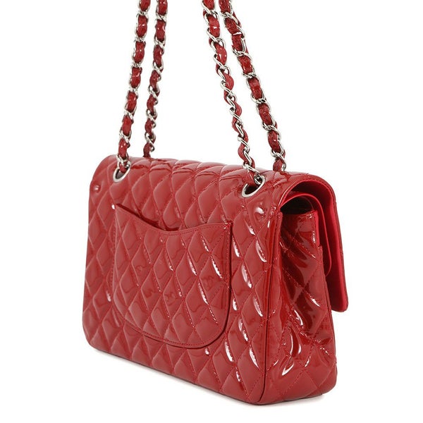 シャネル チェーンショルダーバッグ マトラッセ25 ココマーク ダブルチェーン エナメル パテント A01112 CHANEL