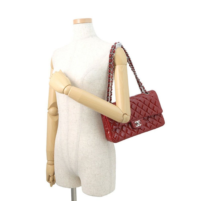 シャネル チェーンショルダーバッグ マトラッセ25 ココマーク ダブルチェーン エナメル パテント A01112 CHANEL