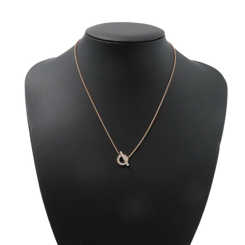 エルメス ネックレス フィネス ペンダント ダイヤモンド 17P 計0.46ct K18PGピンクゴールド HERMES ジュエリー