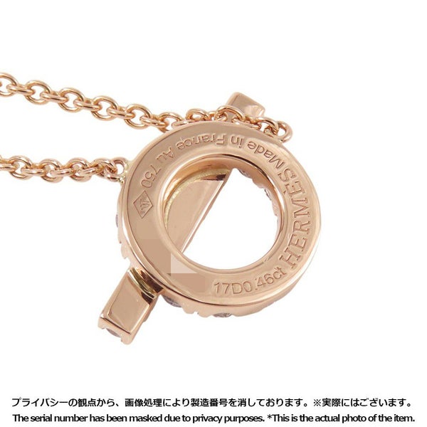 エルメス ネックレス フィネス ペンダント ダイヤモンド 17P 計0.46ct K18PGピンクゴールド HERMES ジュエリー