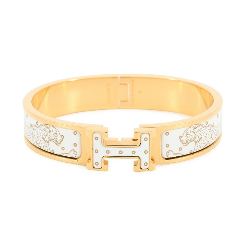エルメス ブレスレット クリックH クリッククラックPM クリックH・チータ オルフェーヴル/ジョーヌドール/ホワイト/ゴールド金具