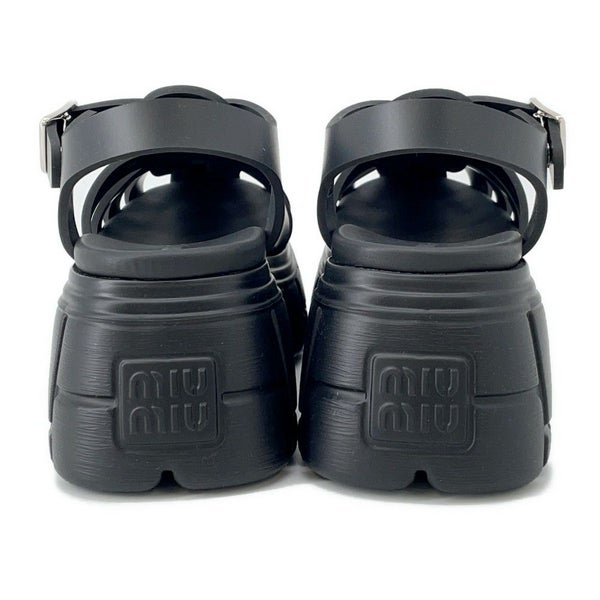 ミュウミュウ サンダル プラットフォーム ラバー レディースサイズ39 5XX605 MIUMIU 靴 黒