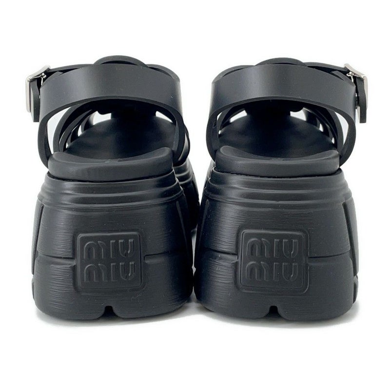 ミュウミュウ サンダル プラットフォーム ラバー レディースサイズ39 5XX605 MIUMIU 靴 黒