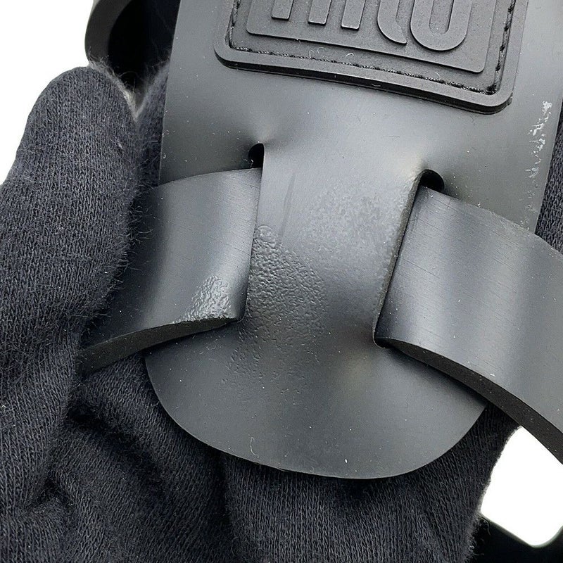 ミュウミュウ サンダル プラットフォーム ラバー レディースサイズ39 5XX605 MIUMIU 靴 黒