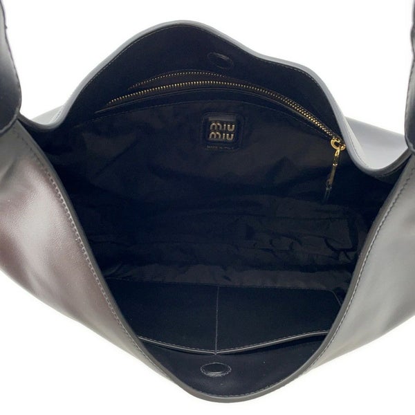 ミュウミュウ ショルダーバッグ ホーボーバッグ レザー 5BC155 MIUMIU 黒 ワンショルダー