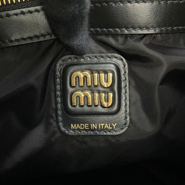 ミュウミュウ ショルダーバッグ ホーボーバッグ レザー 5BC155 MIUMIU 黒 ワンショルダー