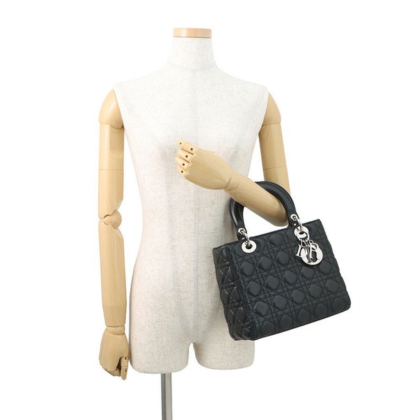 クリスチャン・ディオール ハンドバッグ レディディオール ミディアム ラムスキン CAL44551 Christian Dior 2way 黒