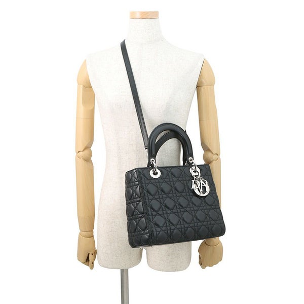 クリスチャン・ディオール ハンドバッグ レディディオール ミディアム ラムスキン CAL44551 Christian Dior 2way 黒