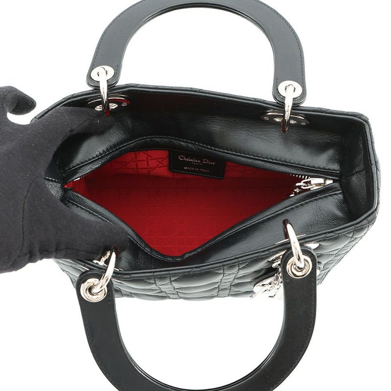 クリスチャン・ディオール ハンドバッグ レディディオール ミディアム ラムスキン CAL44551 Christian Dior 2way 黒