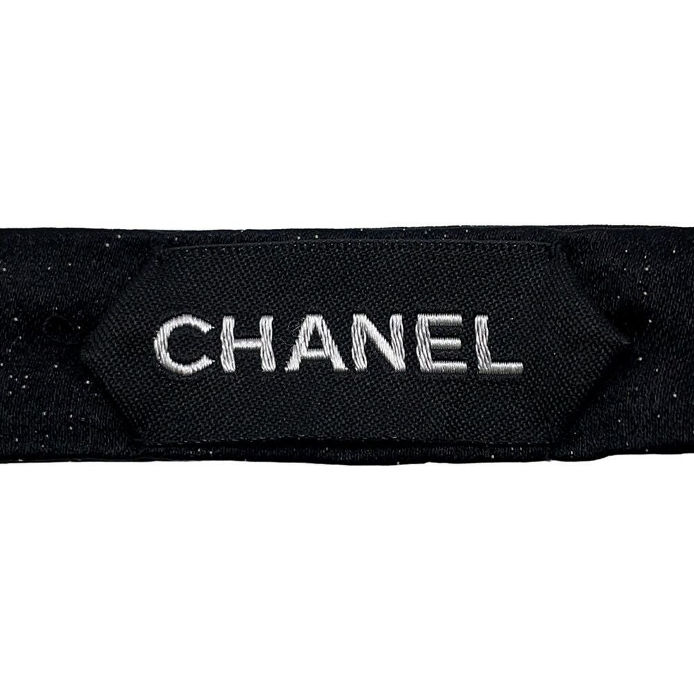 シャネル 蝶ネクタイ ココマーク リボン シルク CHANEL タイ 黒 安心