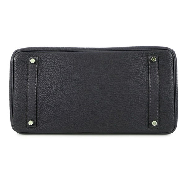 エルメス バーキン35 ブルーインディゴ/シルバー金具 トゴ □H刻印 HERMES Birkin ハンドバッグ 黒