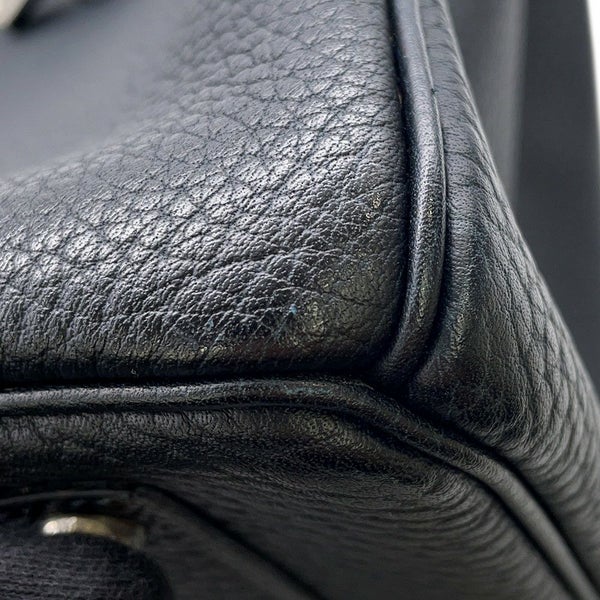 エルメス バーキン35 ブルーインディゴ/シルバー金具 トゴ □H刻印 HERMES Birkin ハンドバッグ 黒