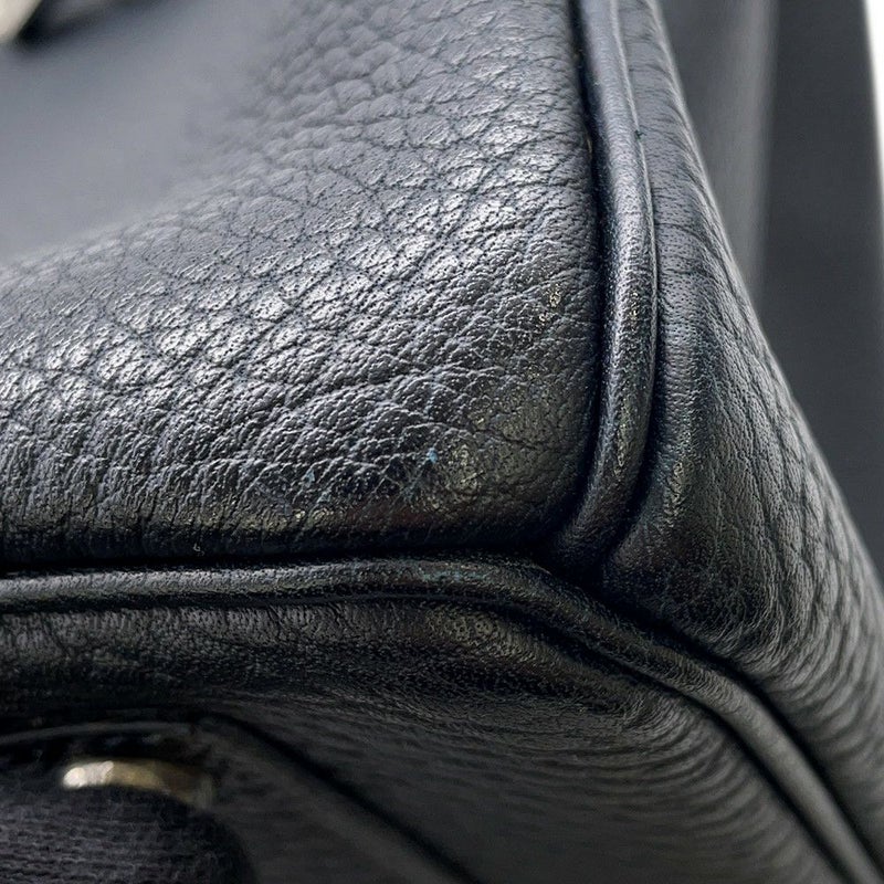 エルメス バーキン35 ブルーインディゴ/シルバー金具 トゴ □H刻印 HERMES Birkin ハンドバッグ 黒