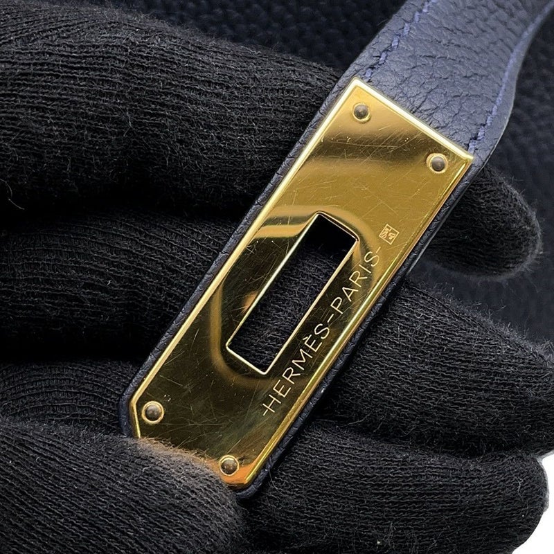エルメス ハンドバッグ ケリー32 内縫い ブルーニュイ/ゴールド金具 トゴ D刻印 2wayショルダー