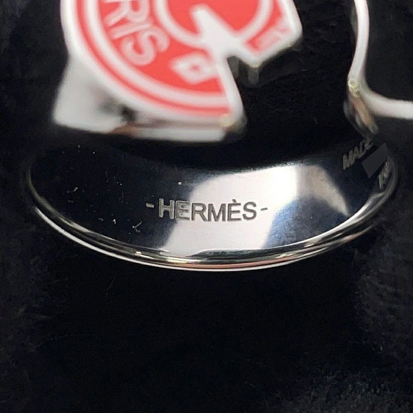 エルメス リング カルーゼル オランジュ・フィールド/シルバー金具 サイズT58 HERMES 指輪