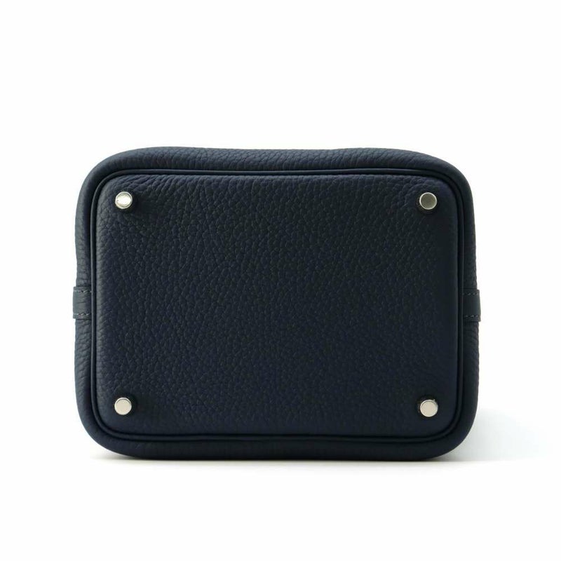 エルメス ハンドバッグ ピコタンロックPM ブルードプリュス/シルバー金具 トリヨンクレマンス W刻印