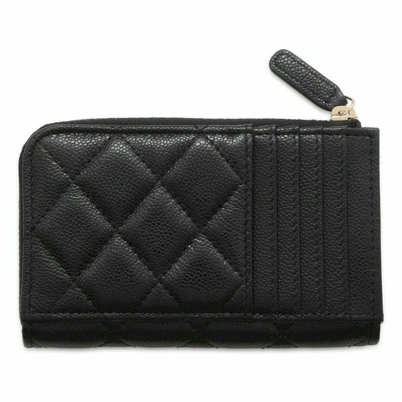 シャネル コインケース マトラッセ ココマーク ソフトキャビアスキン AP3179 フラグメント カードケース 黒