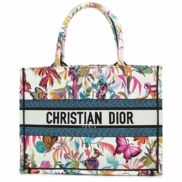 クリスチャン・ディオール トートバッグ ブックトート ミディアム ジャングル M1296ZECJ_M933 Christian Dior 白