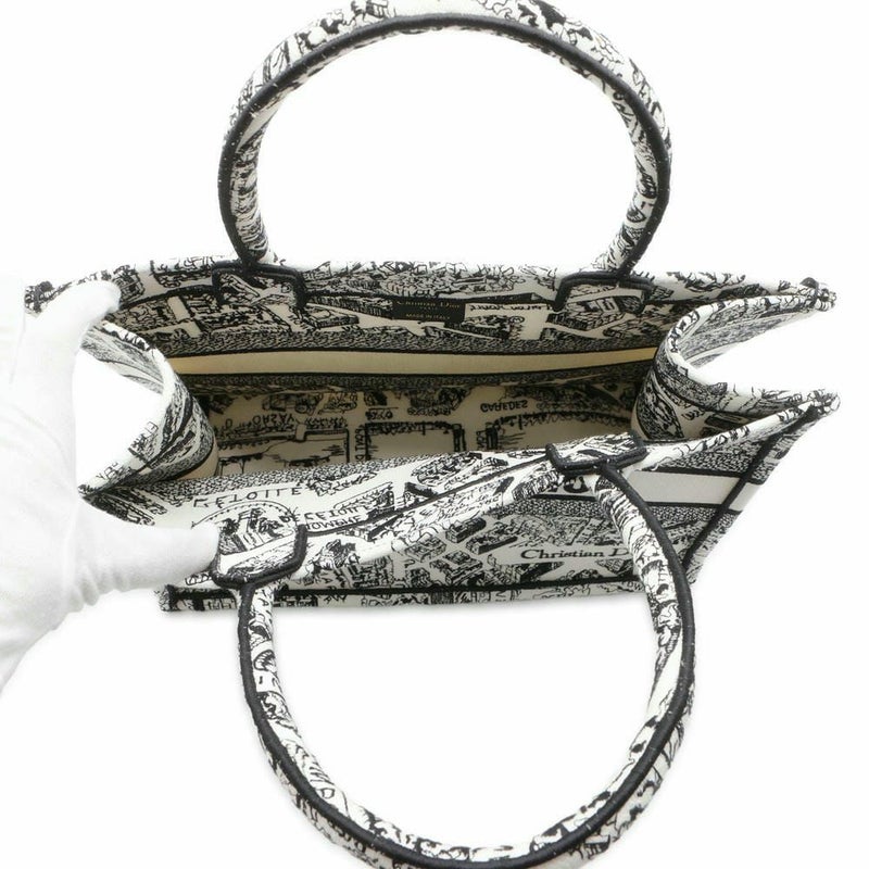クリスチャン・ディオール トートバッグ ブックトート プラン ドゥ パリ ミディアム M1296ZOMP_M041 白 黒