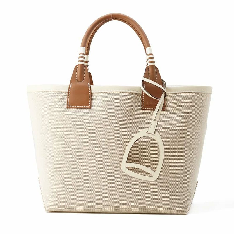 エルメス トートバッグ スティープル 25 ゴールド/エクリュ/シルバー金具 トワルアッシュ / スイフト