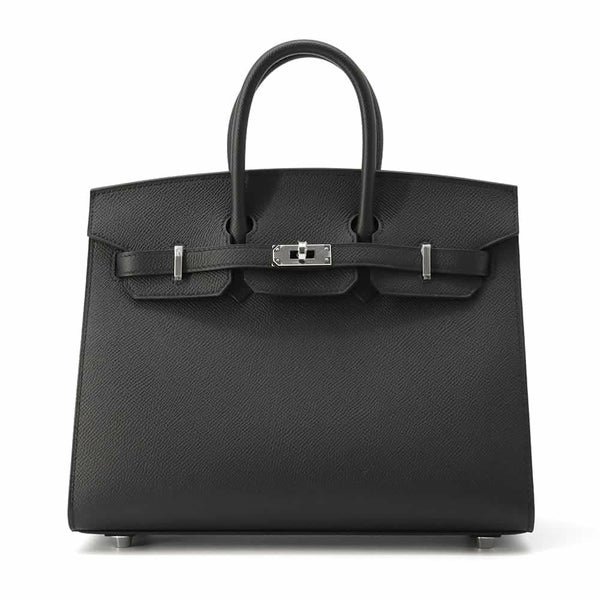 エルメス バーキン25 セリエ ブラック/シルバー金具 エプソン W刻印 HERMES Birkin ハンドバッグ 黒